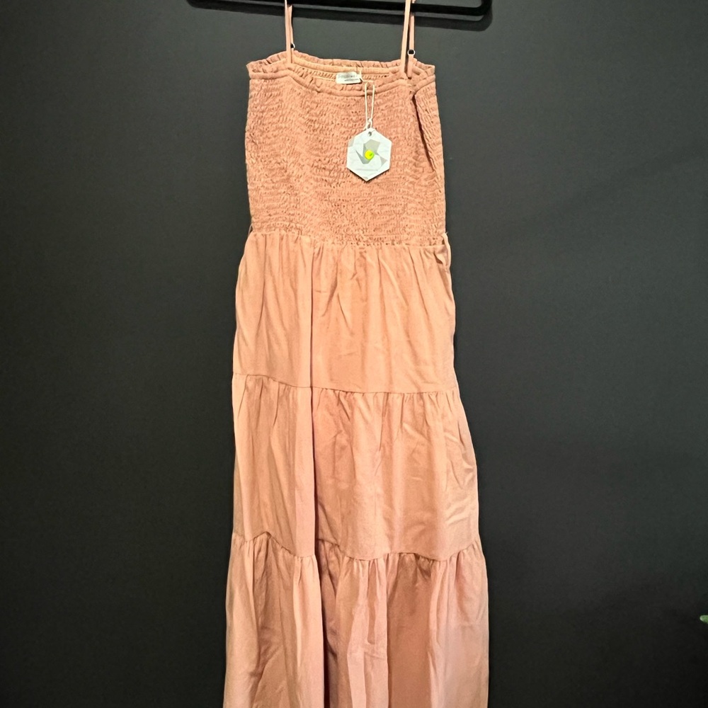 Paper Crane Dusty Rose Smocked Dress